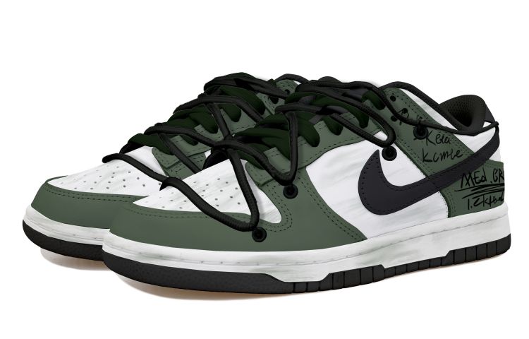 Lookbook [カスタムシューズ] Nike Dunk Low 'ディープグリーン グラフィティ' DD1391-100(Team拾玖-深绿涂鸦男S-BOX)