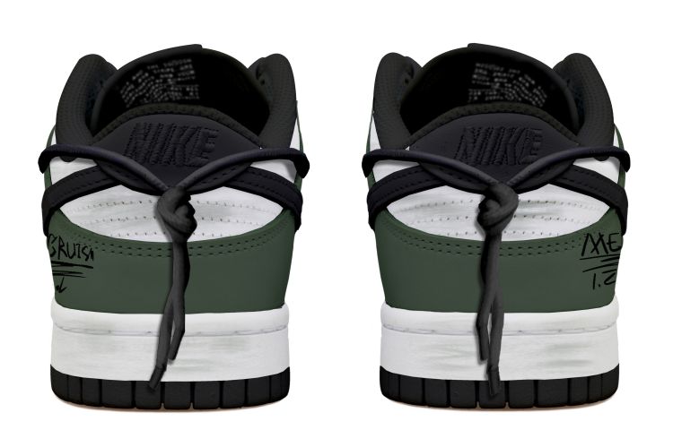 Shop [カスタムシューズ] Nike Dunk Low 'ディープグリーン グラフィティ' DD1391-100(Team拾玖-深绿涂鸦男S-BOX)