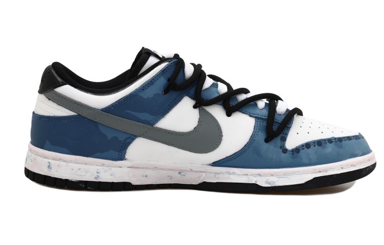 Order 【カスタムシューズ】ナイキ ダンク ロー「ディープシーパッチワーク - ホワイトグレーブルー」 CW1590-100(Team拾玖-深海迷踪S-BOX）