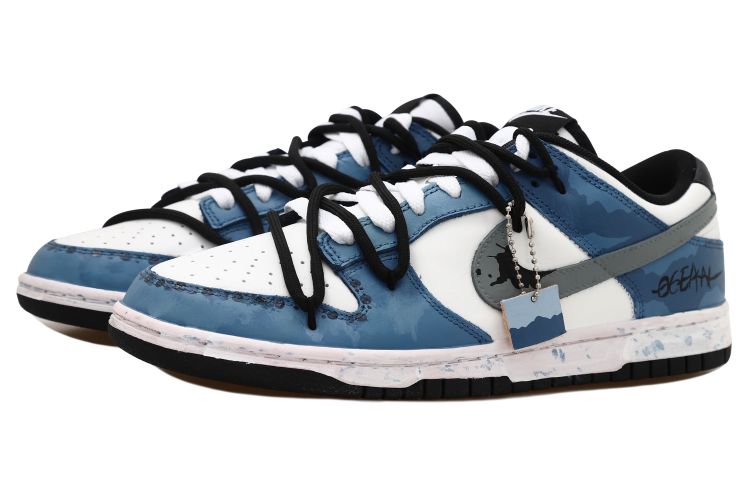 Lookbook 【カスタムシューズ】ナイキ ダンク ロー「ディープシーパッチワーク - ホワイトグレーブルー」 CW1590-100(Team拾玖-深海迷踪S-BOX）