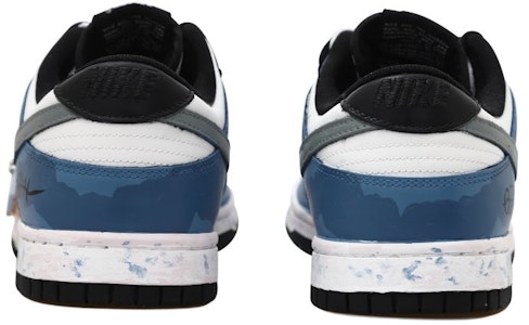【訂製球鞋】Nike Dunk Low 深海迷蹤 布貼飾品 墨汁解構風 字母 低筒 板鞋 GS 白灰藍 Shop 【訂製球鞋】Nike Dunk Low 深海迷蹤 布貼飾品 墨汁解構風 字母 低筒 板鞋 GS 白灰藍