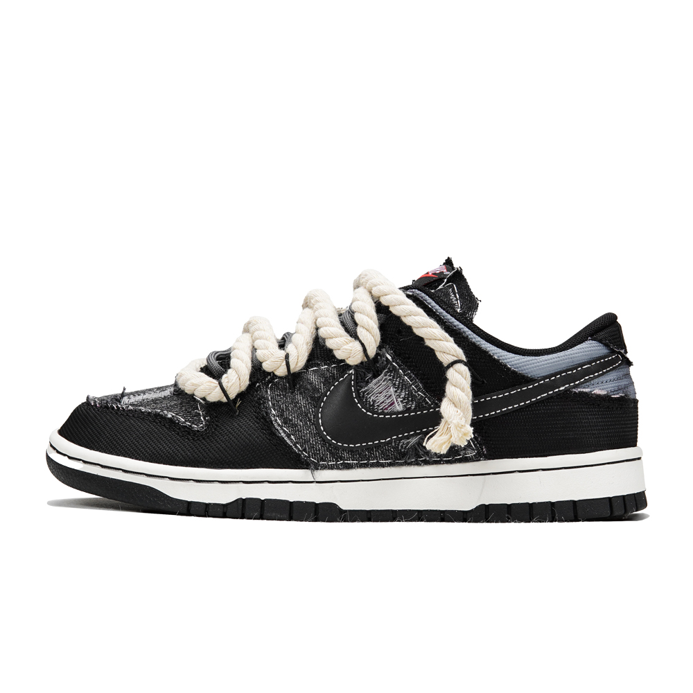 Order [Zapatillas Personalizadas] Nike Dunk Low 'Denim Negro Lona Desgastada' DM0108-002(Teamp-丹宁黑牛粗棉麻）