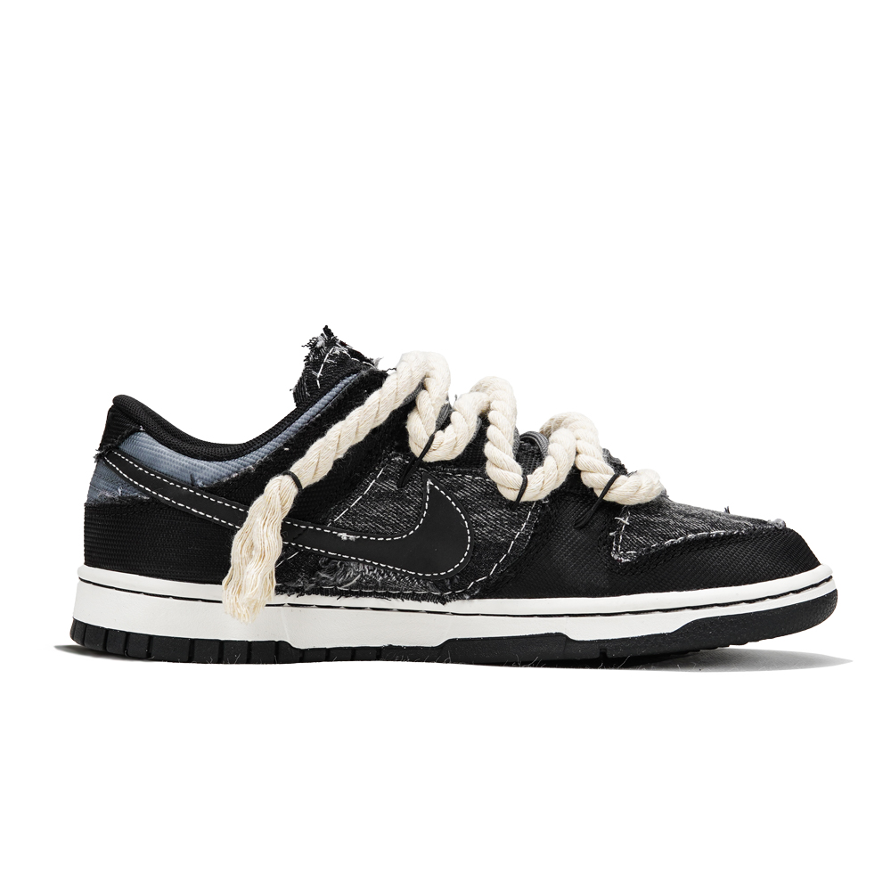 Lookbook [Zapatillas Personalizadas] Nike Dunk Low 'Denim Negro Lona Desgastada' DM0108-002(Teamp-丹宁黑牛粗棉麻）