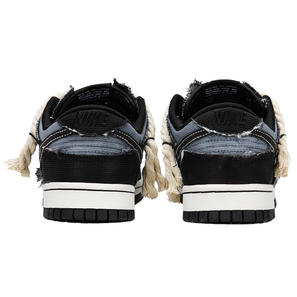Details for [Zapatillas Personalizadas] Nike Dunk Low 'Denim Negro Lona Desgastada' DM0108-002(Teamp-丹宁黑牛粗棉麻）