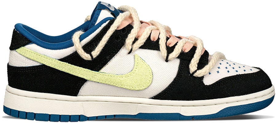 【訂製球鞋】Nike Dunk Low 戶外標籤 TMS 麻繩鞋帶 刺子繡 復古 牛仔 經典黑勾 防滑減震 低筒 板鞋 男款 藍黑 Lookbook 【訂製球鞋】Nike Dunk Low 戶外標籤 TMS 麻繩鞋帶 刺子繡 復古 牛仔 經典黑勾 防滑減震 低筒 板鞋 男款 藍黑