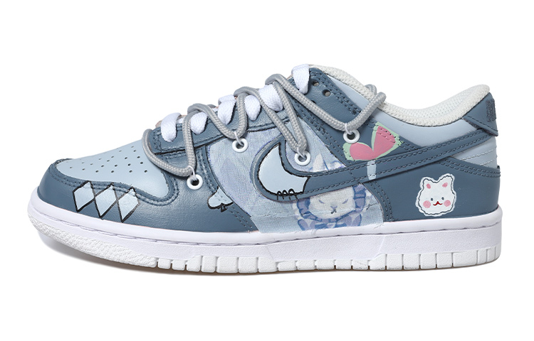 Buy [Kasut Custom] Nike Dunk Low 'Denim Blue Rabbit' DH9765-100(Team拾玖-牛仔蓝兔兔女S-BOX)