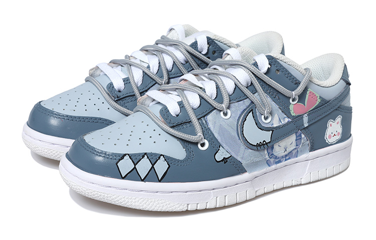 Lookbook [Kasut Custom] Nike Dunk Low 'Denim Blue Rabbit' DH9765-100(Team拾玖-牛仔蓝兔兔女S-BOX)