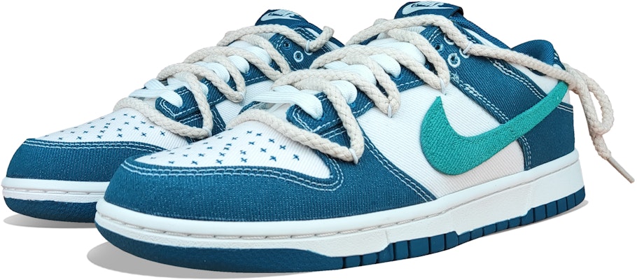 나이키 덩크 로우 '데님 청록 해체'(커스텀) DV0834-101(Team50-单宁蓝绿QD) Lookbook 나이키 덩크 로우 '데님 청록 해체'(커스텀) DV0834-101(Team50-单宁蓝绿QD)