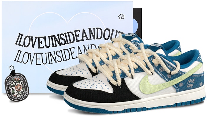 【カスタムシューズ】ナイキ ダンク ロー 'デニムペイズリー - ブルー' DV0834-101(Team62-牛仔腰果花) Buy 【カスタムシューズ】ナイキ ダンク ロー 'デニムペイズリー - ブルー' DV0834-101(Team62-牛仔腰果花)