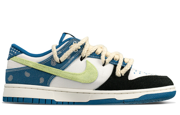 Lookbook [Zapatillas Personalizadas] Nike Dunk Low 'Denim Paisley - Azul' DV0834-101(Team62-牛仔腰果花)