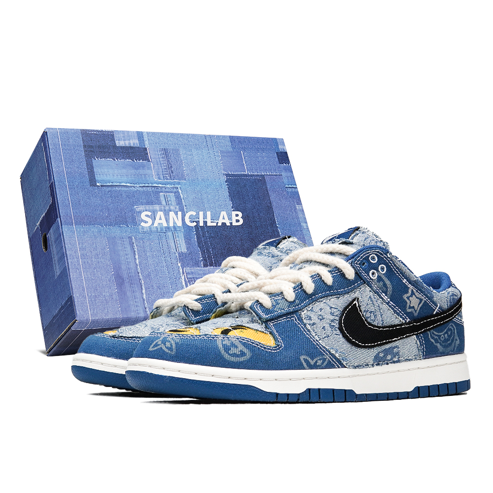Buy [Zapatillas Personalizadas] Nike Dunk Low 'Denim Paisley Azul' DV0834-101(Teamp-丹宁半月牙腰果花）