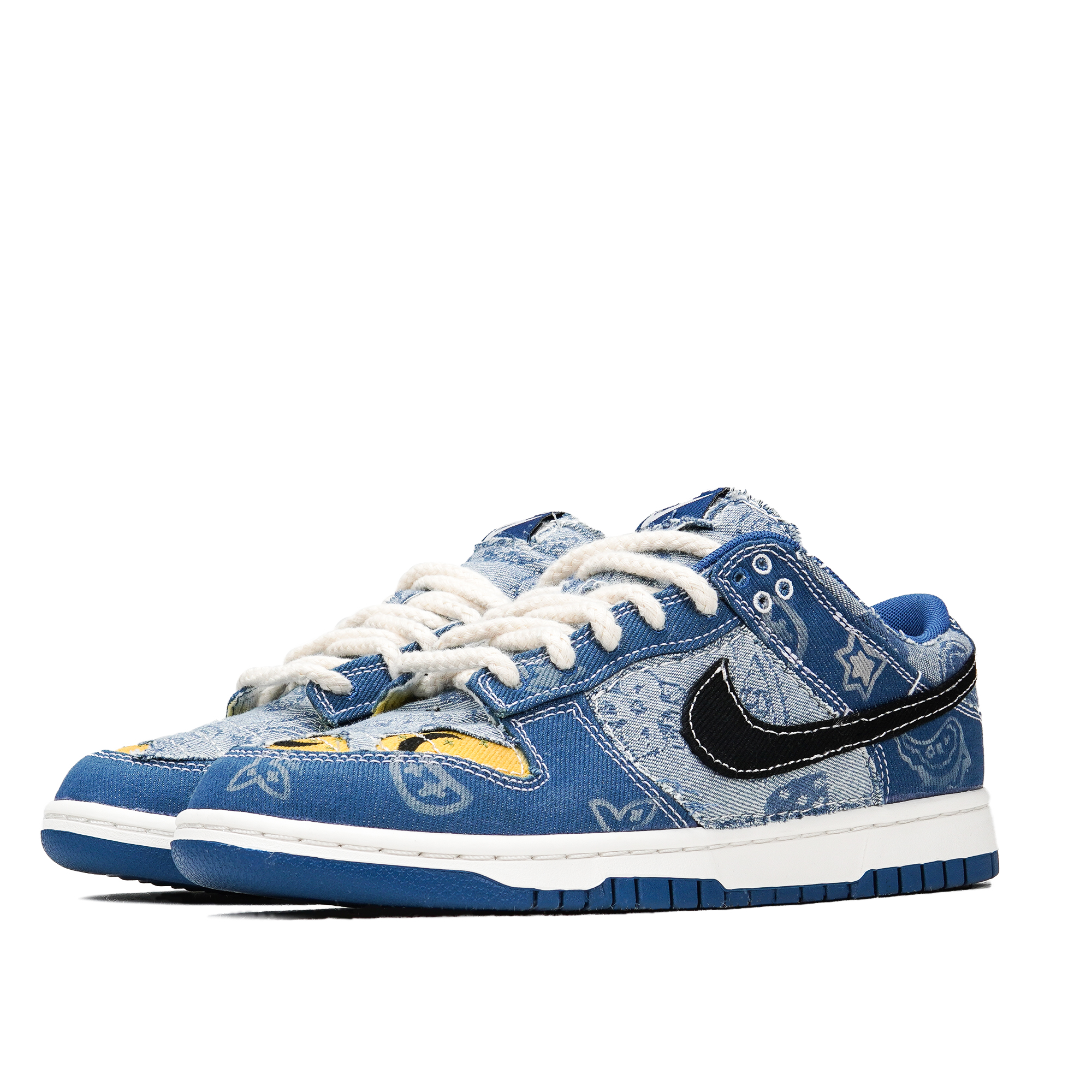 Shop [Zapatillas Personalizadas] Nike Dunk Low 'Denim Paisley Azul' DV0834-101(Teamp-丹宁半月牙腰果花）