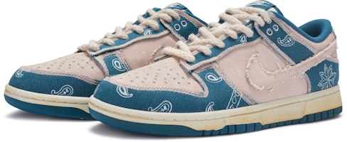 Sepatu Custom Nike Dunk Low 'Denim Paisley Pink Biru' DV0834-101(TeamR-迷情腰果花S-BOX) Lookbook Sepatu Custom Nike Dunk Low 'Denim Paisley Pink Biru' DV0834-101(TeamR-迷情腰果花S-BOX)