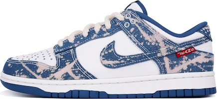 【訂製球鞋】 Nike Dunk Low 校園風 街頭 退色 隨機圖案 牛仔 潑墨 紅標 復古 低筒 板鞋 男款 白藍 Buy 【訂製球鞋】 Nike Dunk Low 校園風 街頭 退色 隨機圖案 牛仔 潑墨 紅標 復古 低筒 板鞋 男款 白藍