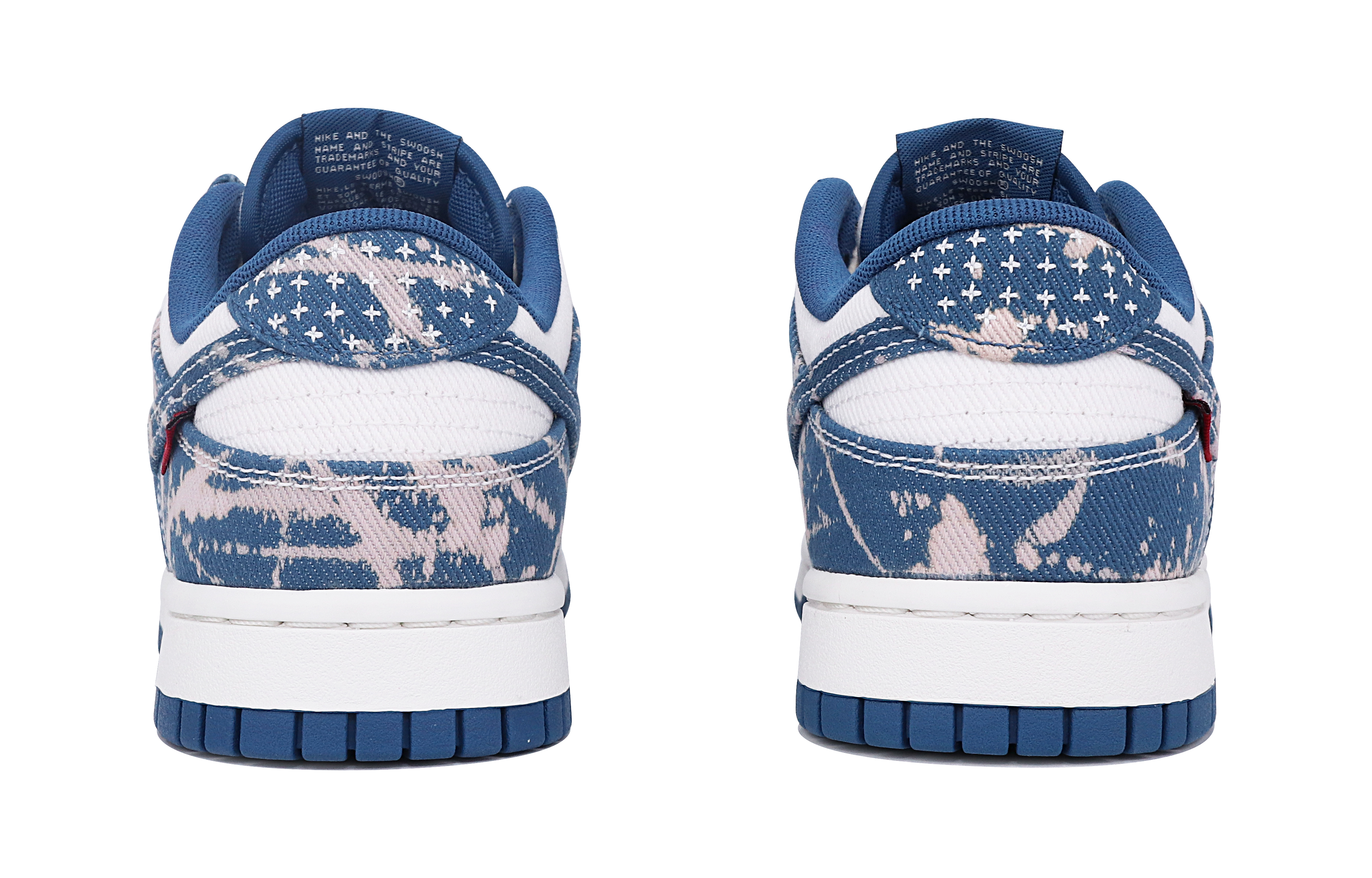 Shop 나이키 덩크 로우 '데님 랜덤 패턴 화이트 블루' (커스텀) DV0834-101(TeamTen-男款褪色红标)