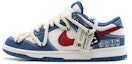 Buy 【定製球鞋】Nike Dunk Low 牛仔 戶外穿著 高街風 刺子繡 麻繩解構 復古 低筒 板鞋 男款 藍白紅