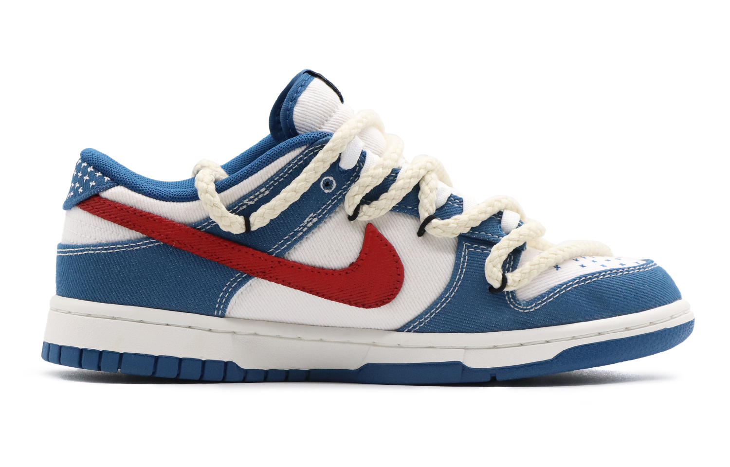 Order [Kasut Khusus] Nike Dunk Low 'Denim Sashiko - Biru Putih Merah' DV0834-101(Team57-男款牛仔蓝)