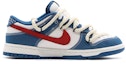 Order 【定製球鞋】Nike Dunk Low 牛仔 戶外穿著 高街風 刺子繡 麻繩解構 復古 低筒 板鞋 男款 藍白紅