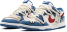 Lookbook 【定製球鞋】Nike Dunk Low 牛仔 戶外穿著 高街風 刺子繡 麻繩解構 復古 低筒 板鞋 男款 藍白紅
