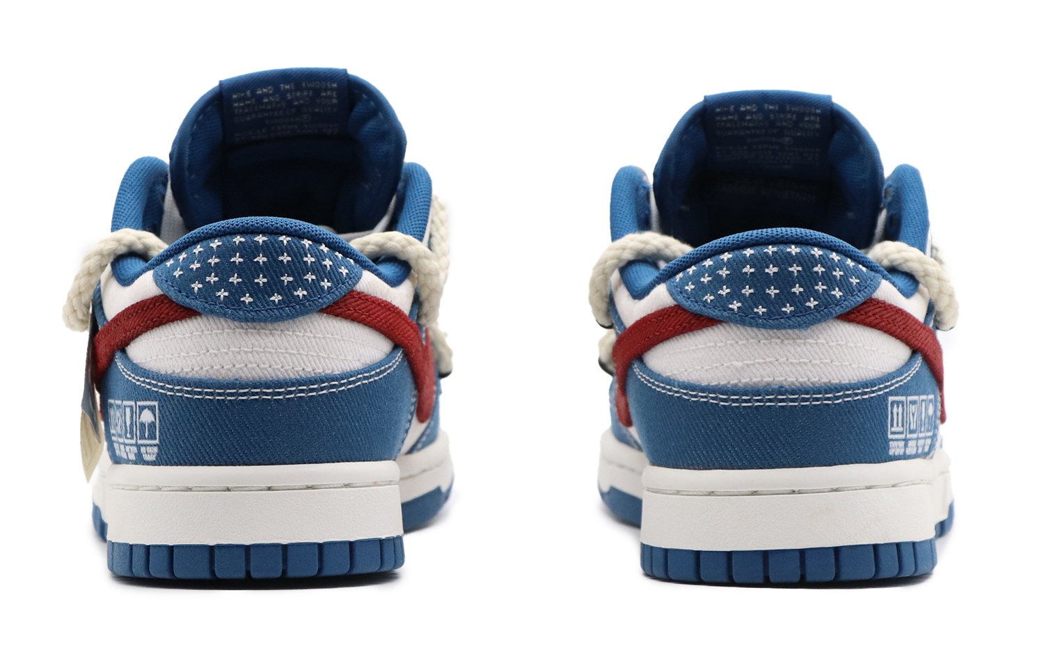Shop [Kasut Khusus] Nike Dunk Low 'Denim Sashiko - Biru Putih Merah' DV0834-101(Team57-男款牛仔蓝)