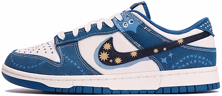 custom-shoes-nike-dunk-low-denim-starry-double-swoosh
