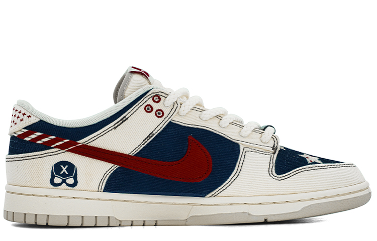 Order 【カスタムシューズ】ナイキダンクロー「デニムスターズ キャプテンアメリカ」 DV0834-100(Team肆-工业机甲ZQ)