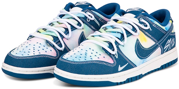 나이키 덩크 로우 "데님 타이다이 블루핑크" (커스텀) DV0834-101(TeamF-蓝牛仔扎染) Lookbook 나이키 덩크 로우 "데님 타이다이 블루핑크" (커스텀) DV0834-101(TeamF-蓝牛仔扎染)