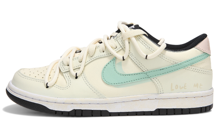 Buy 나이키 덩크 로우 '사막 더블 스우시' (커스텀) DD1391-100(Teamfour-男款米黄绿双钩)