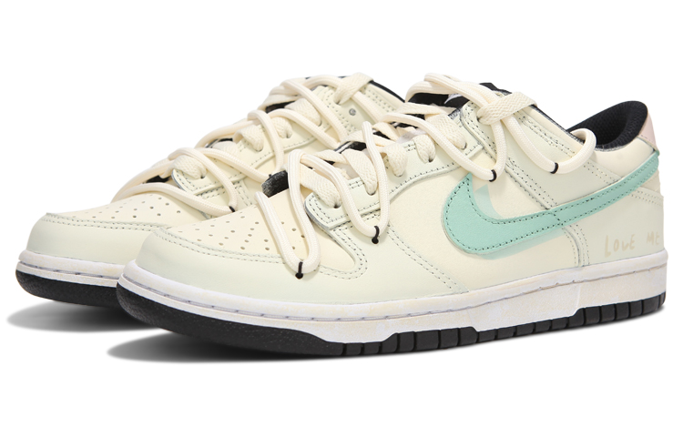 Lookbook 나이키 덩크 로우 '사막 더블 스우시' (커스텀) DD1391-100(Teamfour-男款米黄绿双钩)