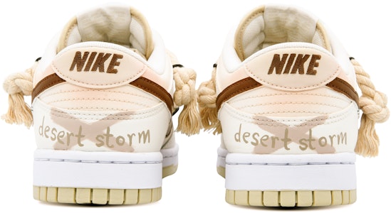 【訂製球鞋】Nike Dunk Low 廢土養學 沙漠風暴 特殊麻繩解構 防滑耐磨 低幫 板鞋 男款 褐金色 Shop 【訂製球鞋】Nike Dunk Low 廢土養學 沙漠風暴 特殊麻繩解構 防滑耐磨 低幫 板鞋 男款 褐金色