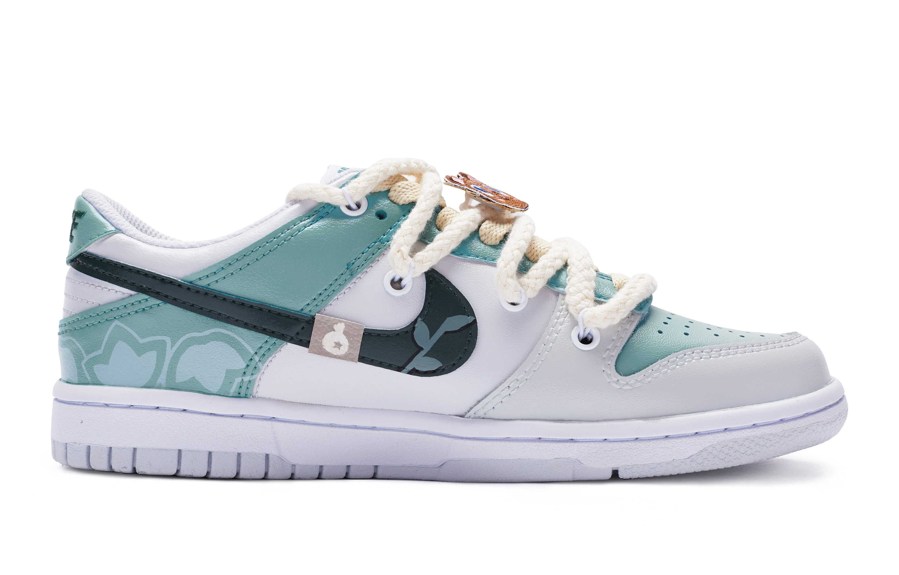 Order 나이키 덩크 로우 '무인도 블루그린' (커스텀) FD1232-002(TeamR-无人岛蓝绿S-BOX)