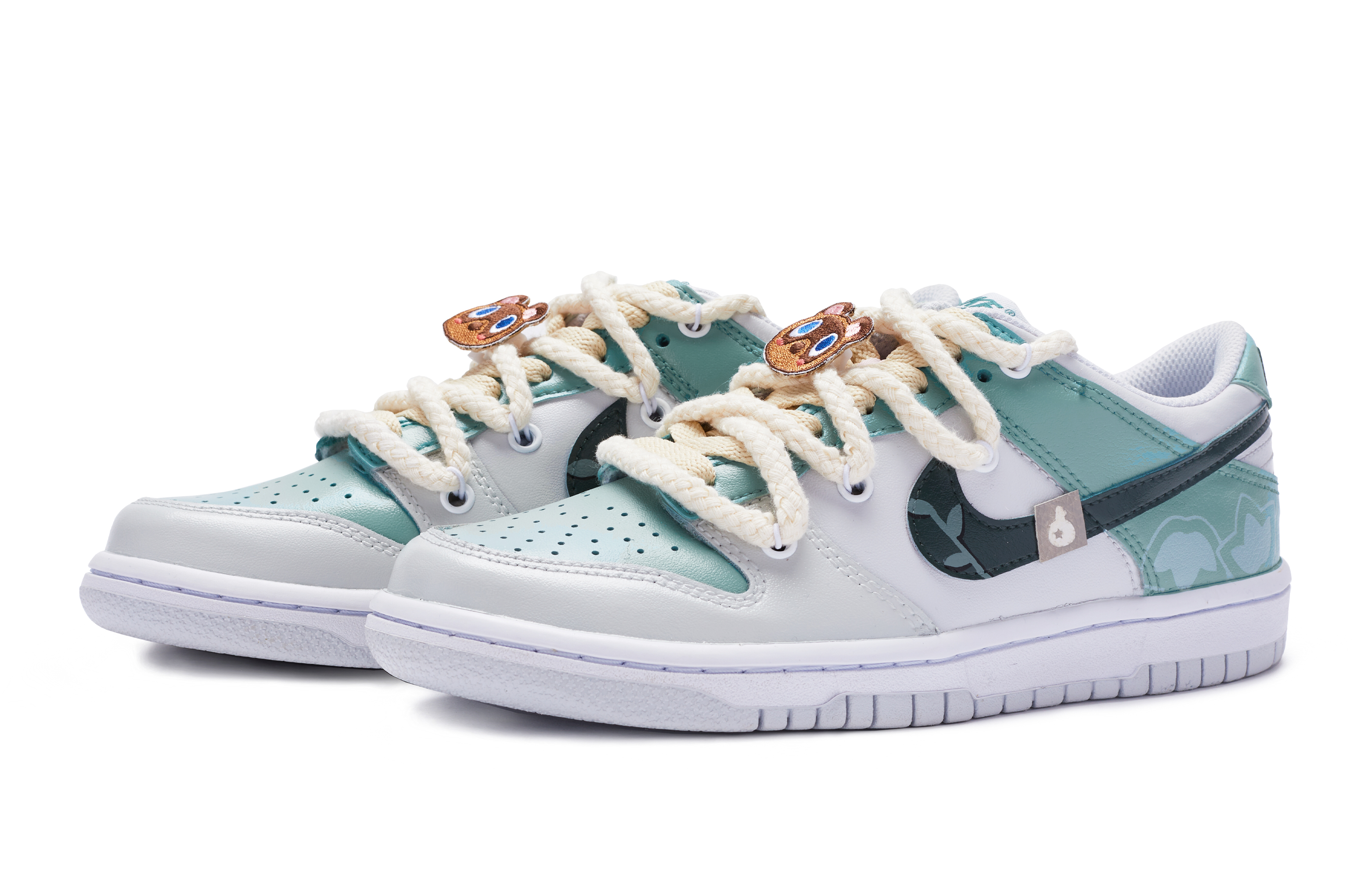 Lookbook 나이키 덩크 로우 '무인도 블루그린' (커스텀) FD1232-002(TeamR-无人岛蓝绿S-BOX)