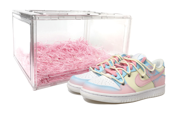 Buy [Sneakers Kustom] Nike Dunk Low 'Dip-Dye Gradasi Rose Tali Dekonstruksi - Biru Muda Pink' DH9765-100(Team拾玖-玫瑰花S-BOX)