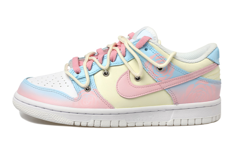 Order [Sneakers Kustom] Nike Dunk Low 'Dip-Dye Gradasi Rose Tali Dekonstruksi - Biru Muda Pink' DH9765-100(Team拾玖-玫瑰花S-BOX)