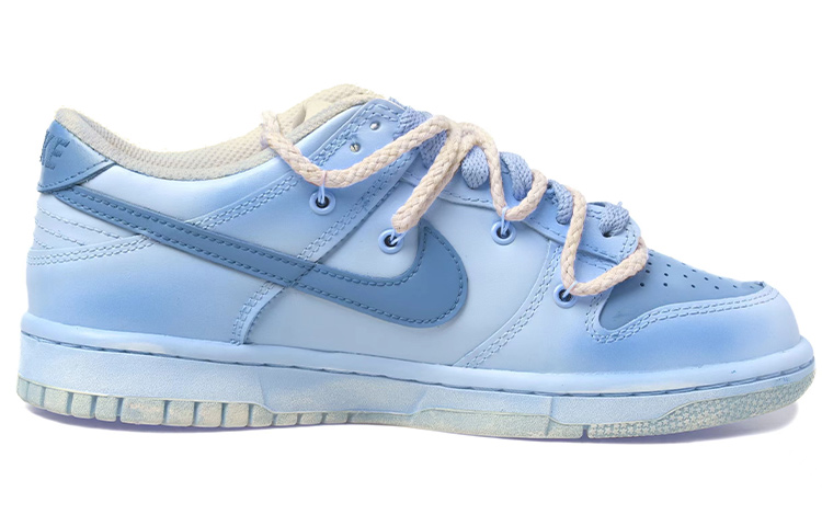 Order [定制鞋] 耐克Dunk Low '渐变爱1314解构鞋带' DJ6188-100(Team拾玖-一生所爱蓝男S-BOX)
