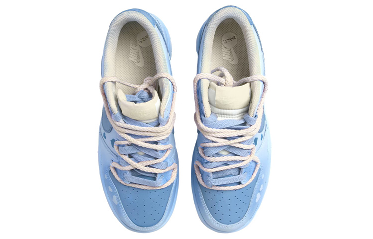 Shop [定制鞋] 耐克Dunk Low '渐变爱1314解构鞋带' DJ6188-100(Team拾玖-一生所爱蓝男S-BOX)