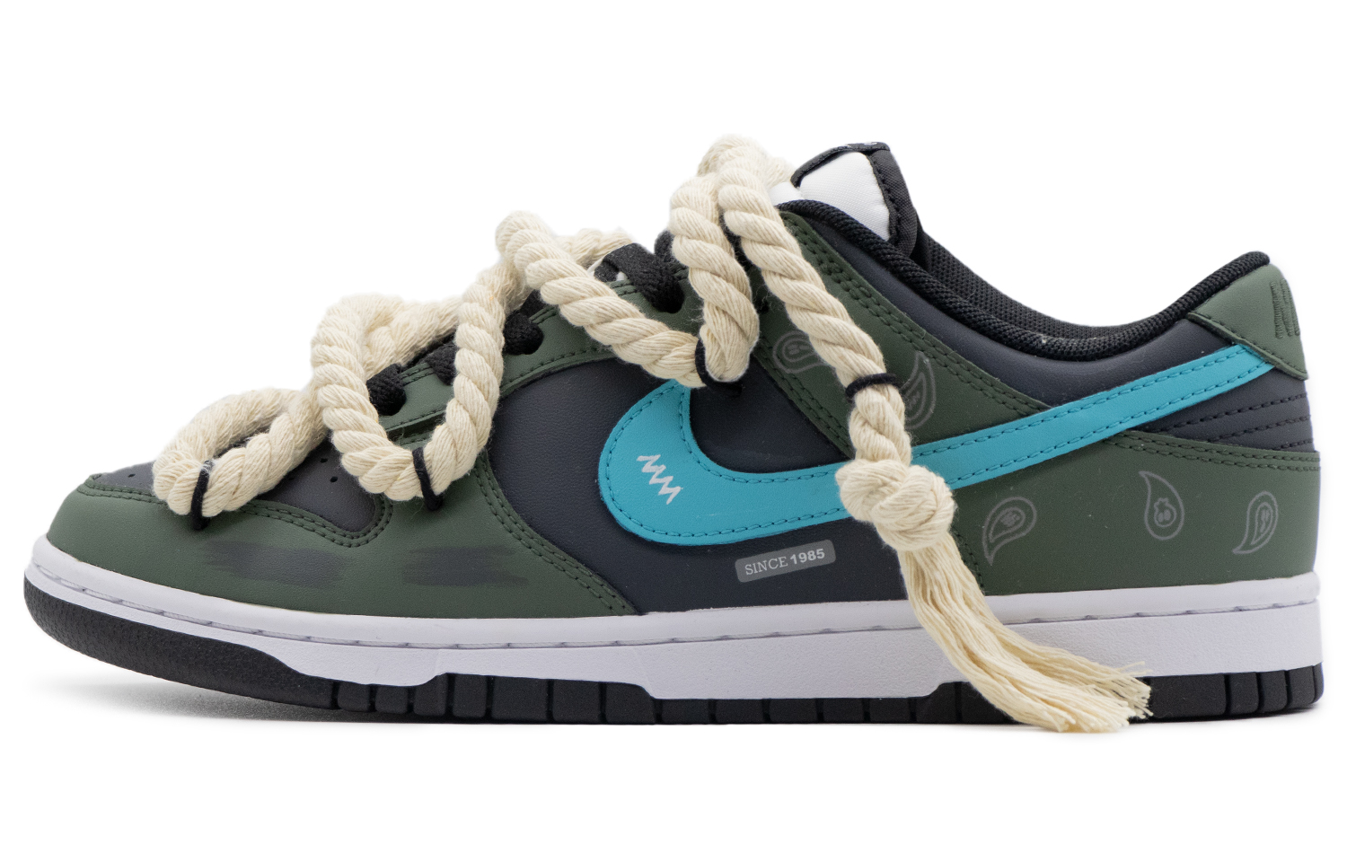 Buy 【カスタムシューズ】ナイキ ダンクロー "ダーティパンダ ブラックグリーン" CW1590-100(Team57-女款龙井)