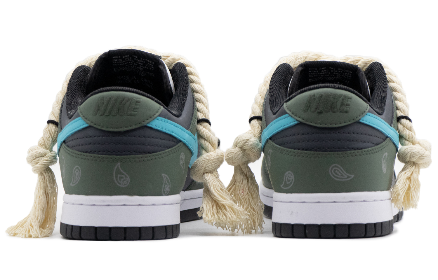 Shop 【カスタムシューズ】ナイキ ダンクロー "ダーティパンダ ブラックグリーン" CW1590-100(Team57-女款龙井)