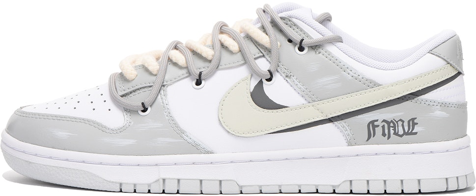 【定製球鞋】Nike Dunk Low 做舊 字母 vibe風 解構 高街 舒適 潮流 低幫 板鞋 男款 白灰色 Order 【定製球鞋】Nike Dunk Low 做舊 字母 vibe風 解構 高街 舒適 潮流 低幫 板鞋 男款 白灰色