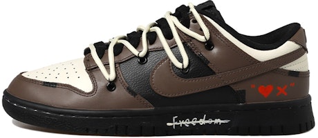 【定制球鞋】Nike Dunk Low 做舊Vibe風 愛心 復古 字體 解構風 低幫 板鞋 男款 黑棕米 Buy 【定制球鞋】Nike Dunk Low 做舊Vibe風 愛心 復古 字體 解構風 低幫 板鞋 男款 黑棕米