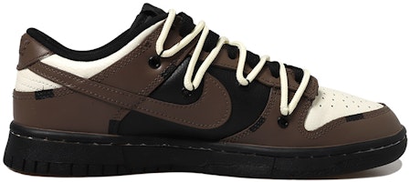 【定制球鞋】Nike Dunk Low 做舊Vibe風 愛心 復古 字體 解構風 低幫 板鞋 男款 黑棕米 Order 【定制球鞋】Nike Dunk Low 做舊Vibe風 愛心 復古 字體 解構風 低幫 板鞋 男款 黑棕米