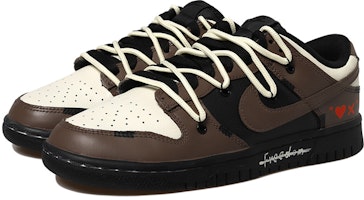 【定制球鞋】Nike Dunk Low 做舊Vibe風 愛心 復古 字體 解構風 低幫 板鞋 男款 黑棕米 Lookbook 【定制球鞋】Nike Dunk Low 做舊Vibe風 愛心 復古 字體 解構風 低幫 板鞋 男款 黑棕米