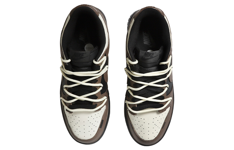 Shop [Zapatos Personalizados] Nike Dunk Low 'Negro-Marrón-Crema Envejecido' DJ6188-002(Team拾玖-黑棕爱心男S-BOX)