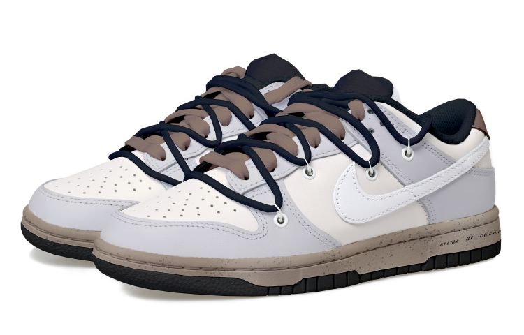 Lookbook [Kasut Custom] Nike Dunk Low 'Caramel Kelabu Gaya Distressed' DD1391-100(Team拾玖-焦糖奶灰男S-BOX)