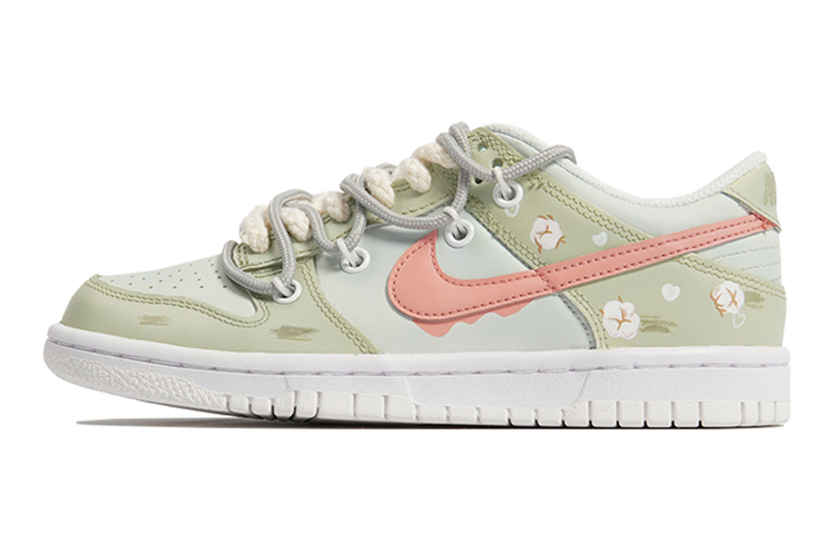 Buy [Kasut Custom] Nike Dunk Low 'Distressed Cotton Matcha Hijau' DH9765-100(TeamP-棉花做旧S-BOX)