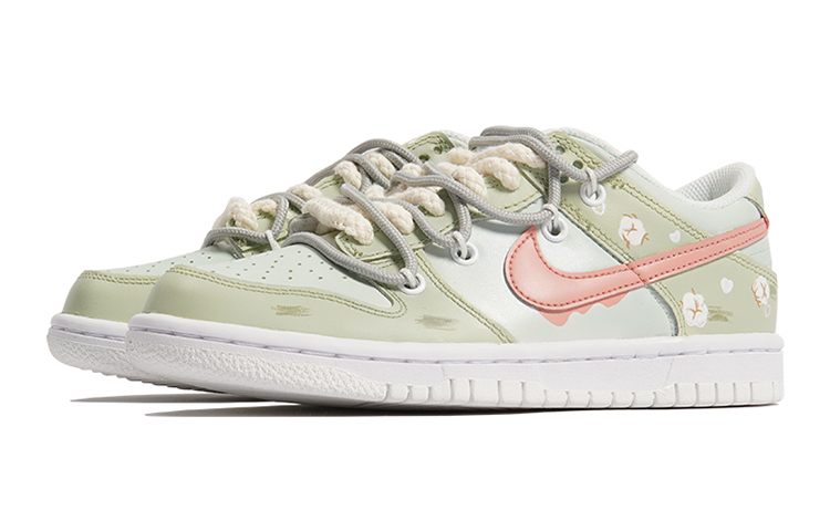 Lookbook [Kasut Custom] Nike Dunk Low 'Distressed Cotton Matcha Hijau' DH9765-100(TeamP-棉花做旧S-BOX)