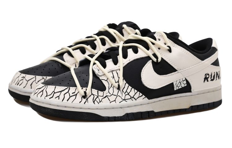 Lookbook [Kasut Custom] Nike Dunk Low 'Bercela Mengurai Patch - Lari' DD1391-100(Team拾玖-爆裂纹男S-BOX）