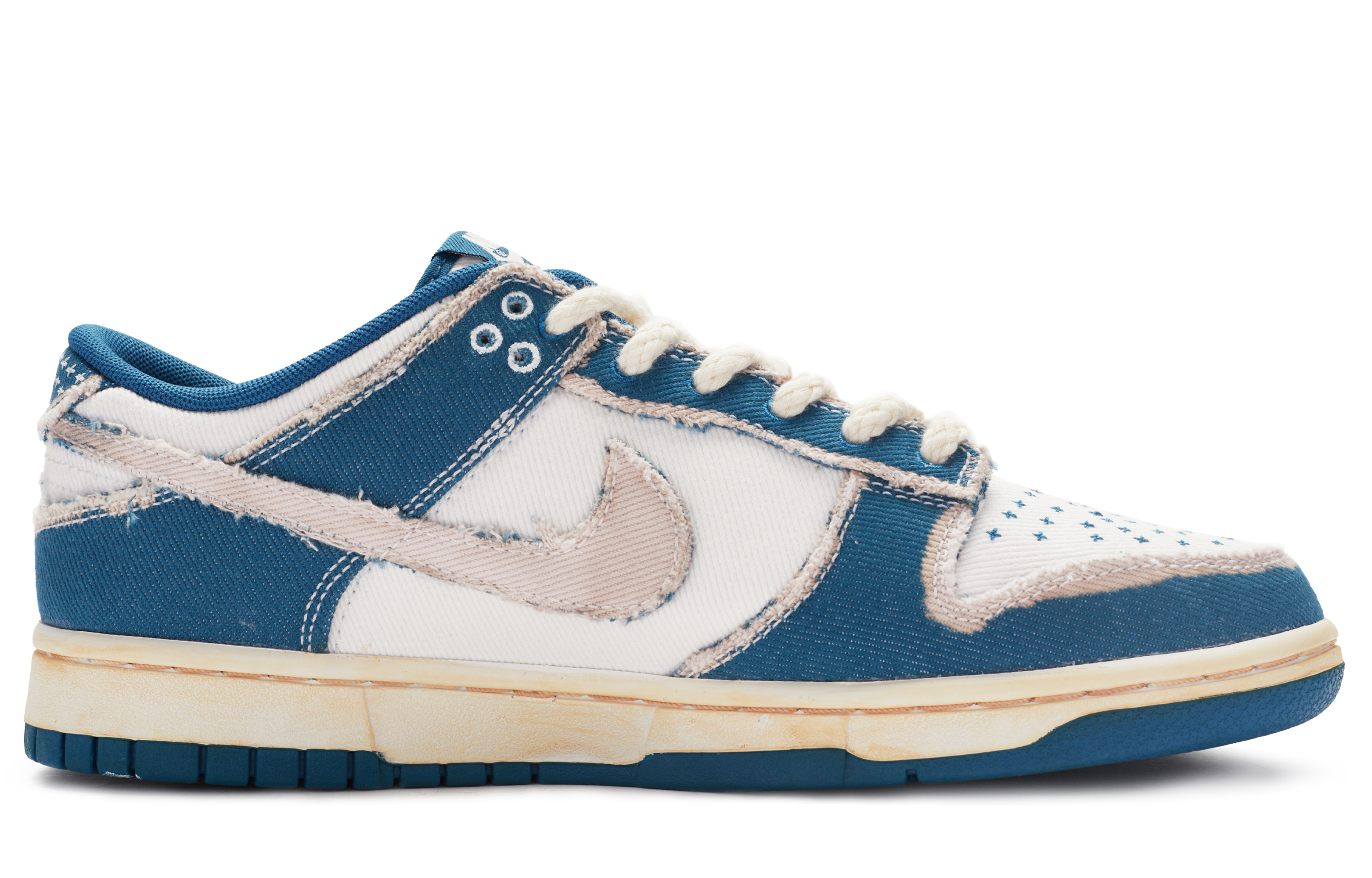 Order Zapatillas Nike Dunk Low 'Denim Desgastado Blanco-Azul Lavado' DV0834-101(TeamR-做旧牛仔QDS-BOX)