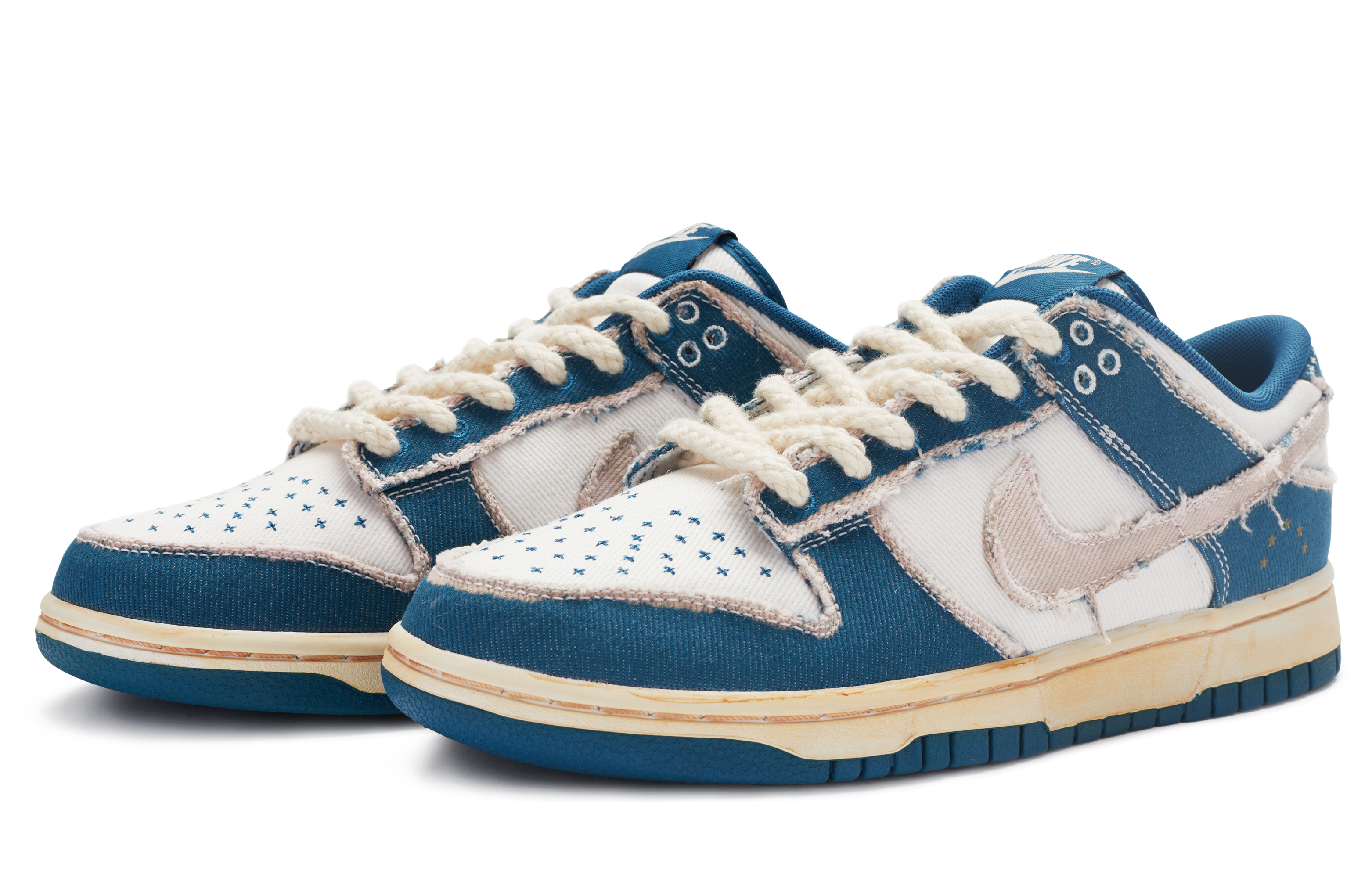 Lookbook Zapatillas Nike Dunk Low 'Denim Desgastado Blanco-Azul Lavado' DV0834-101(TeamR-做旧牛仔QDS-BOX)
