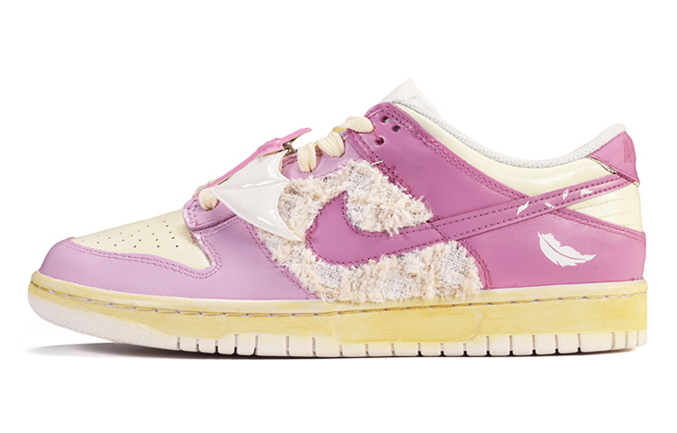 Buy 나이키 덩크 로우 '퍼플베이지 깃털 크로스' (커스텀) DH9765-100(TeamE-女款羽毛十字架紫色)